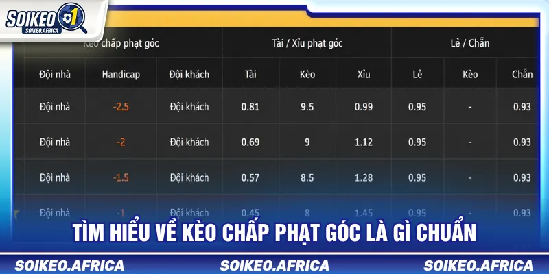 Kèo chấp phạt góc là gì và cách đọc handicap corner